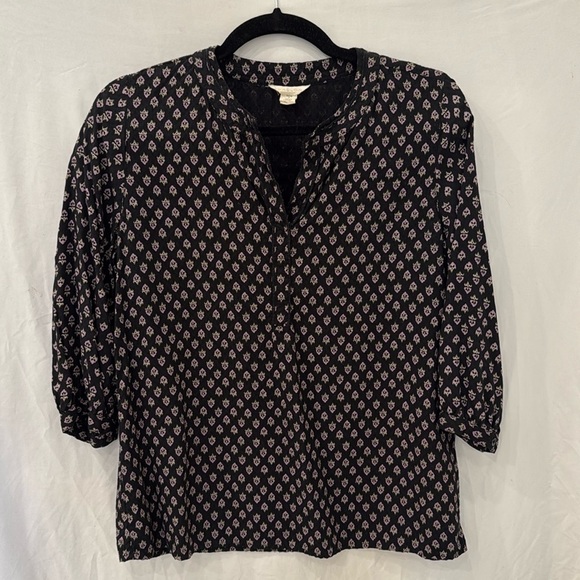 Caslon Nordstrom navy blue / lavender block
Print blouse sz small petite - Picture 1 of 5